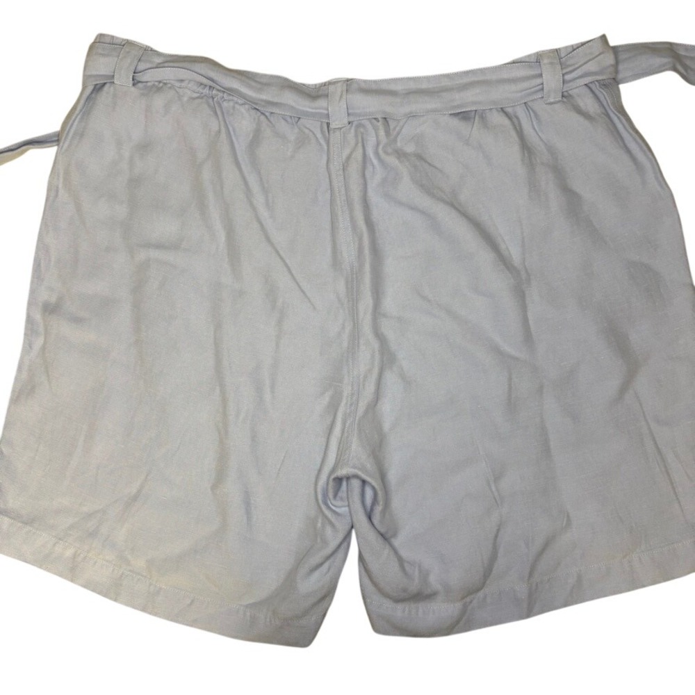 Soft Surroundings Baby Blue Linen Blend Belted Pull On Shorts Plus Sz 2X - Picture 5 of 7